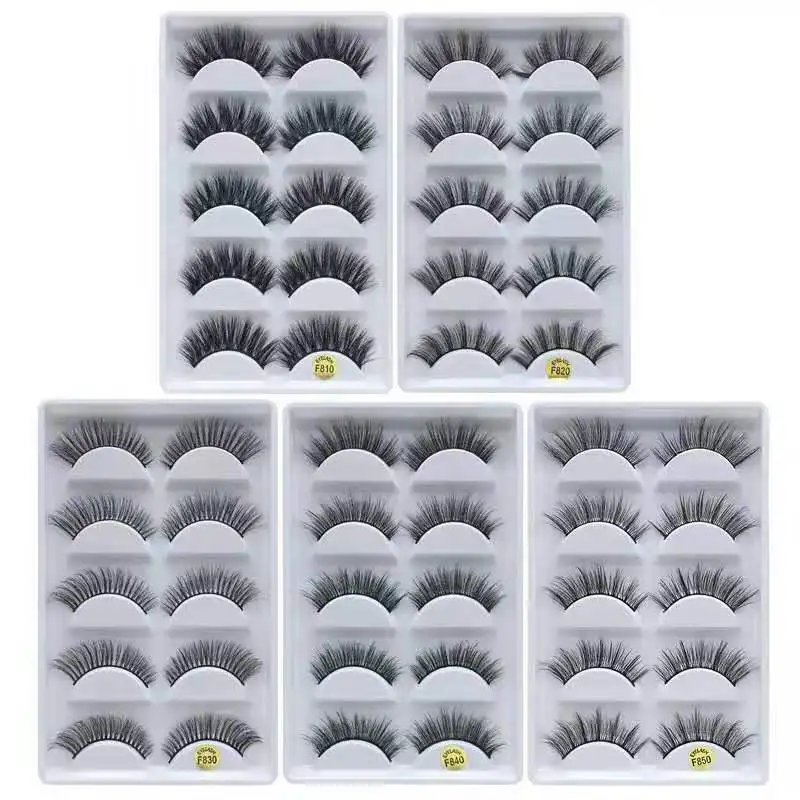 

5 pair 3D eyelashes Natural False Eyelashes Long Eyelashes Extension HandMade Mink eyelashes Faux cils 25mm Lashes