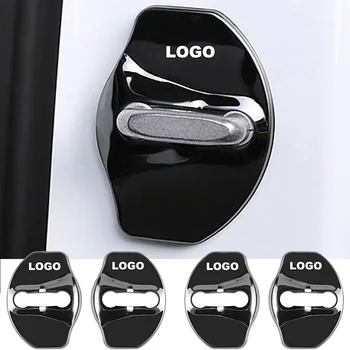 

4pcs Car Door Lock Protection Cover For Tesla Model 3 X Y Door Lock Logo Badge Buckle Sticker Stainless Steel Car Styling