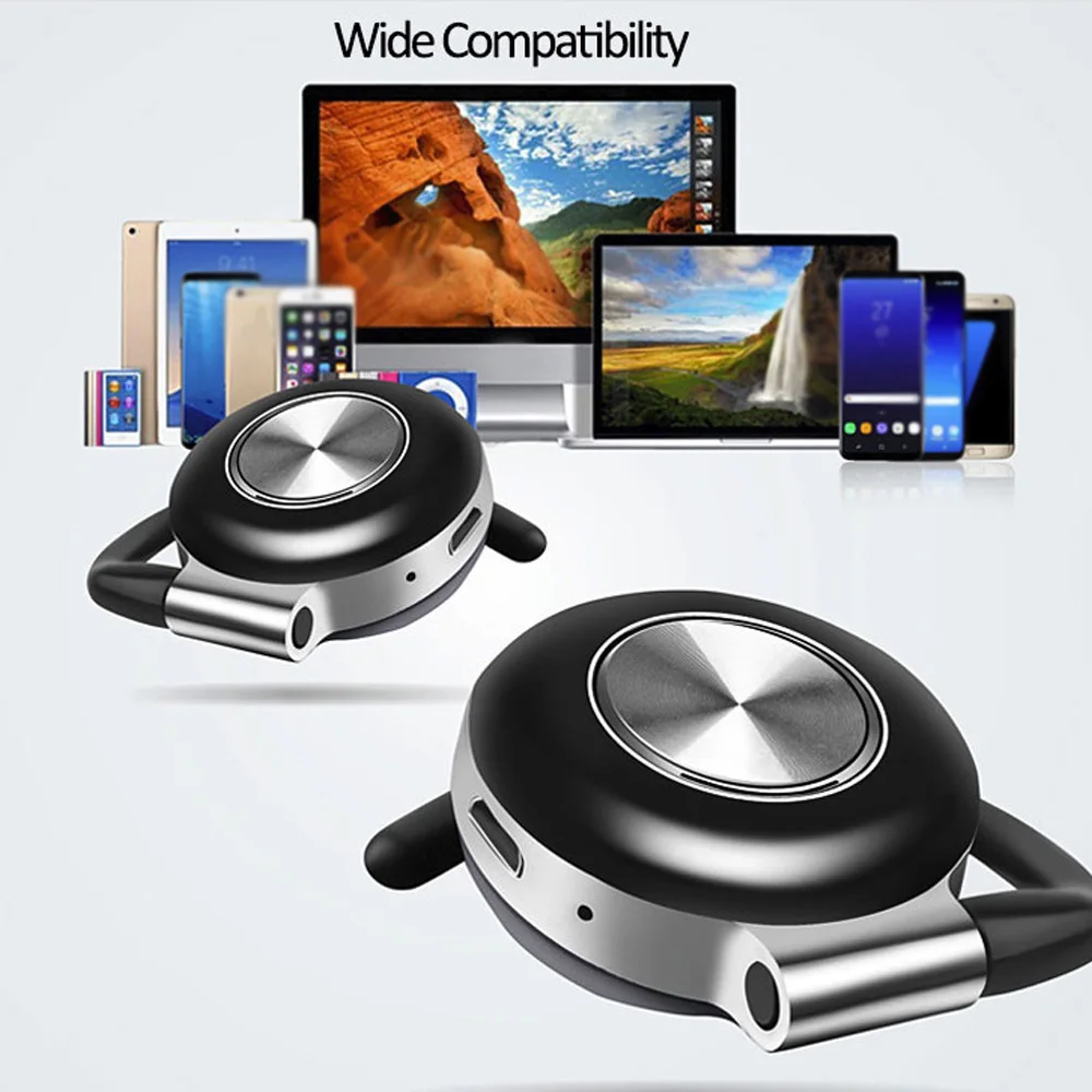 Беспроводная стереогарнитура Air V5 TWS Bluetooth 5 0 наушники с крючком микрофоном