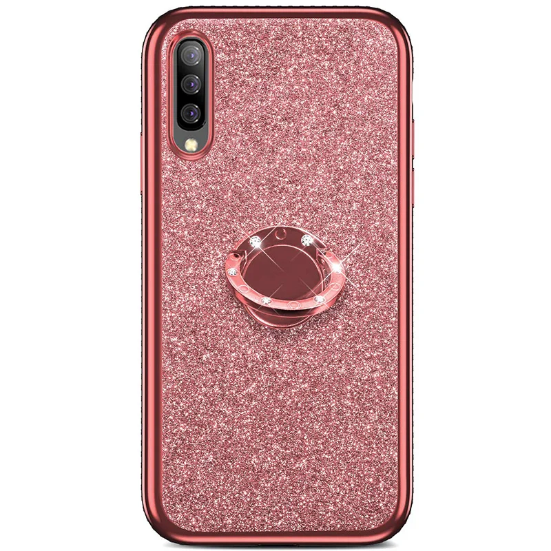Чехол со стразами и блестками для samsung Galaxy A20E A10E A80 A70 A60 A50 A40 A30 M30 M20 A8 A6 плюс A7 J8 J6 J4 палец кольцо крышки