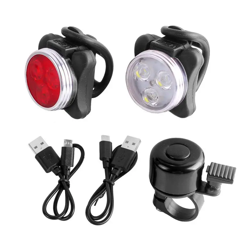 

LED Bike Lights Set USB Rechargeable Smart Sensors Waterproof, Bicycle Headlight Taillight Flashlight Lights Sets