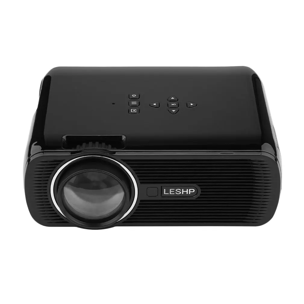 LESHP ЕС Plug портативный мультимедийный светодиодный видеопроектор 1080P HD 1200 лм с Keystone для офиса домашнего кинотеатра ТВ Игры