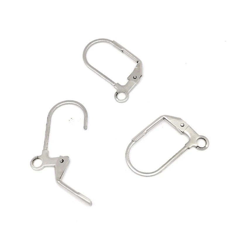20pcs Stainless Steel French Earrings Hooks European Style Ear Clasp For DIY Jewelry Making Earrings Base Accessories Findings