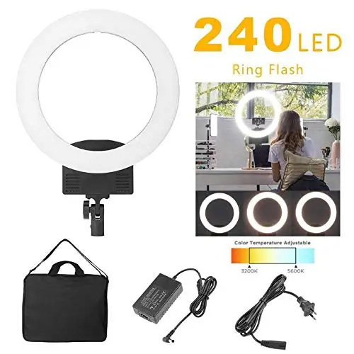 

240pcs Camera Po Studio Phone Video 36W LED Dimmable Ring Light Pography lighting lamp EU plug