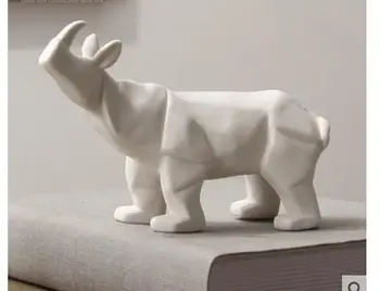 

NORDIC CREATIVE CERAMICS SIMULATED ANIMAL ELEPHANT RHINOCEROS MODERN HOME DECORATIVE ORNAMENTS LIVING ROOM DESKTOP DECORATIONS