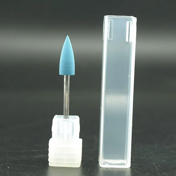 Blue 800Grit 1 шт. Новинка-профессиональный набор для педикюра острой формы резиновая силиконовая Шлифовальная Машина Шлифовальная головка с 2,35 мм хвостовиком для ногтей, 6 цветов на выбор - Цвет: Blue 800Grit