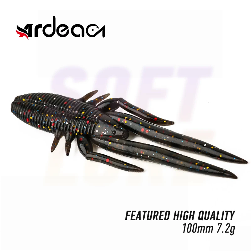 Ardea Soft Lure Worm 100mm 7.2g 4pcs Silicone Craw Long Tail Swimbait Shrimp Bait Wobblers Bass Pike Fishing Tackle