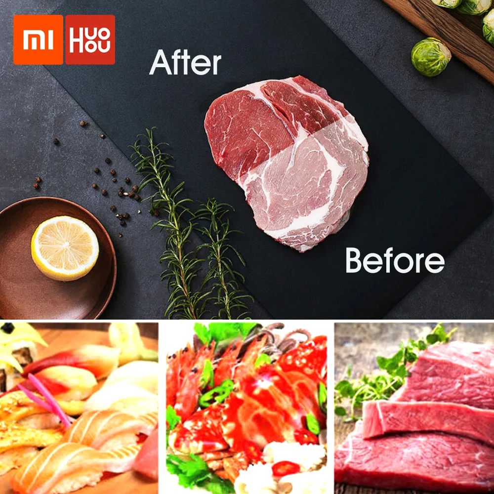 Xiaomi Mijia Huohou быстрая разморозка лоток оттепель замороженные продукты Мясо Фрукты быстрая пластина для разморозки доска разморозка кухня гаджет инструмент