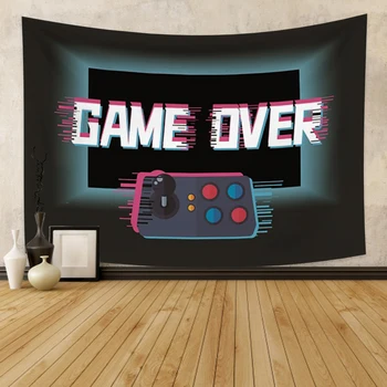 

Laeacco Fashion Tapestry Game Over PS4 Sports Teenager Happy Wall Hangings Decor For Bedroom Restaurant Living Room Dorm College