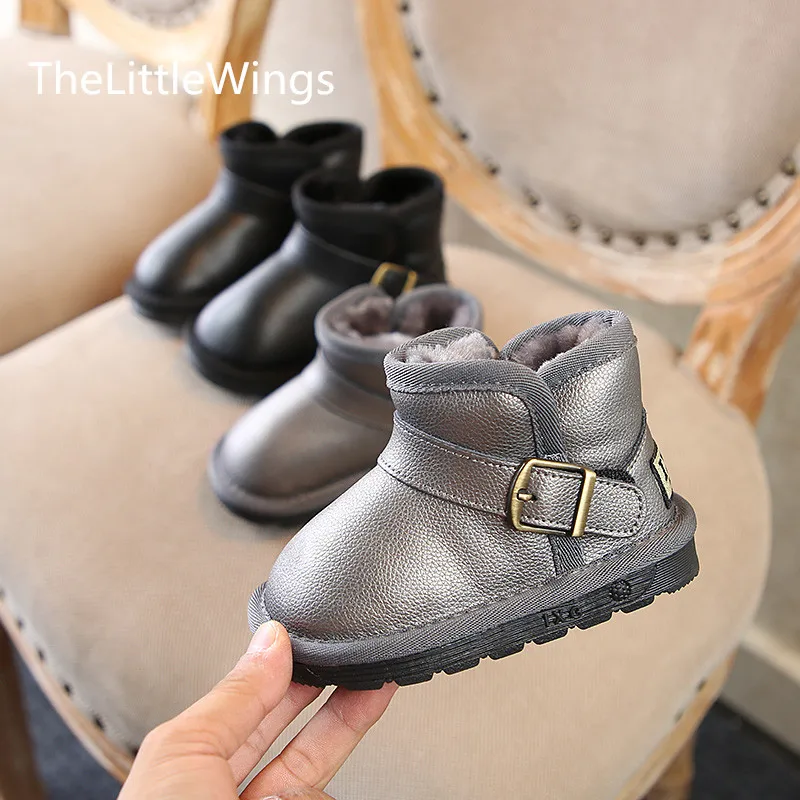 Детские зимние сапоги г. Новая зимняя кожаная школьная обувь для девочек водонепроницаемые теплые ботинки для мальчиков от 1 до 15 лет