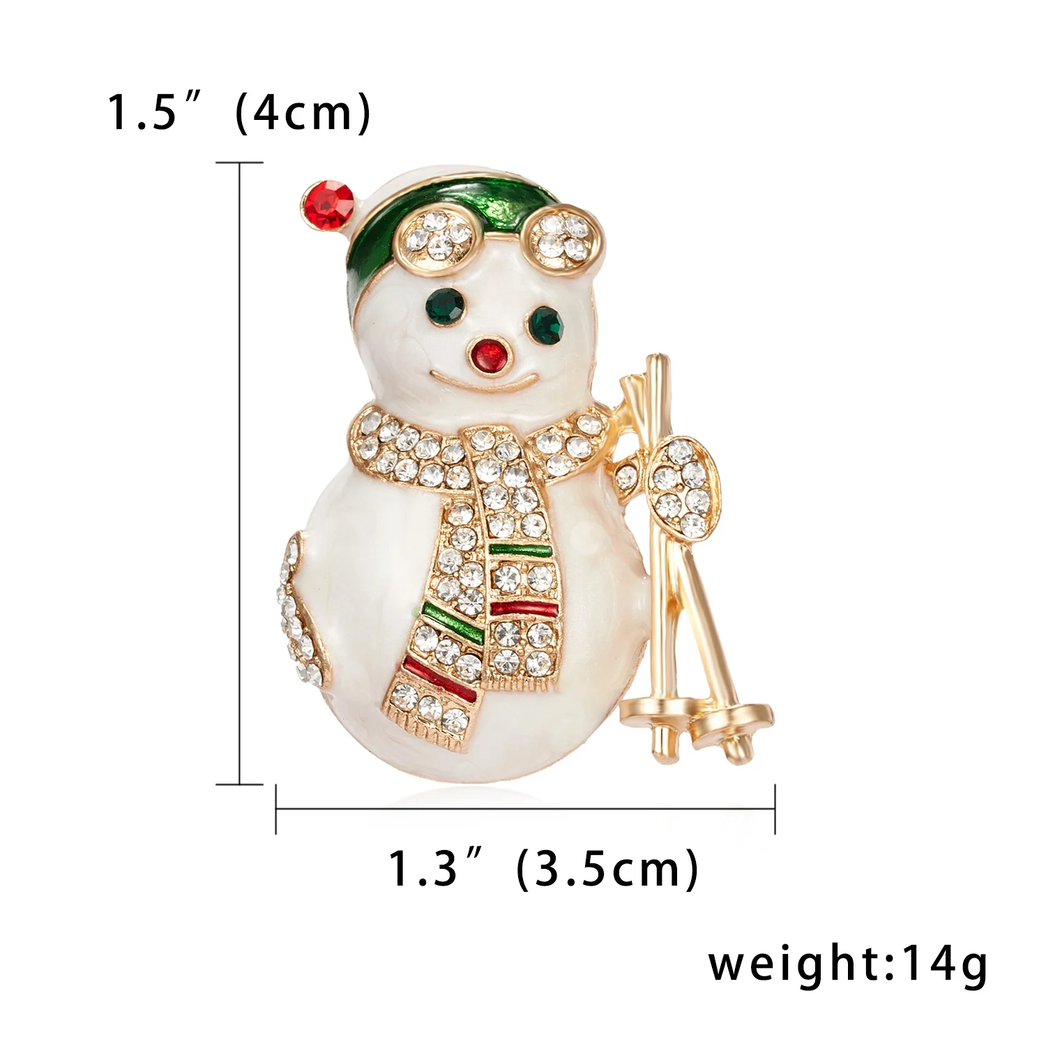 Рождественская Новогодняя брошь "Снеговик" со стразами, эмалированные броши, корсаж, подарки, банкетные булавки, украшения для свитера, значок, рождественское ювелирное изделие - Окраска металла: snowman 5