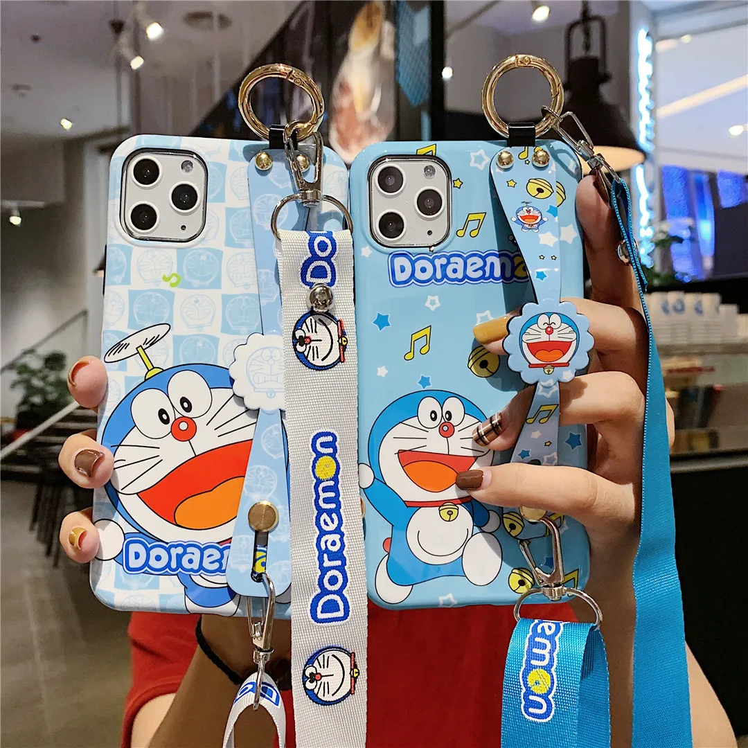 Чехол для iPhoen XR X XS 11 Pro Max 7 8 Plus с японским мультяшным Аниме Doraemon lanyard | Мобильные