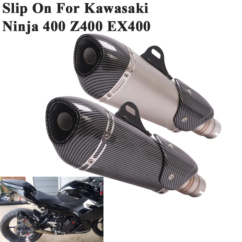 

Slip On For Kawasaki Ninja 400 EX400 Z400 2017 - 2021 Motorcycle Yoshimura Exhaust Escape Modify Link Pipe Muffler DB Killer