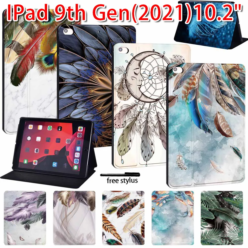 Case for IPad 9th Generation 10.2 Inch 2021 Tablet Folding Folio Stand