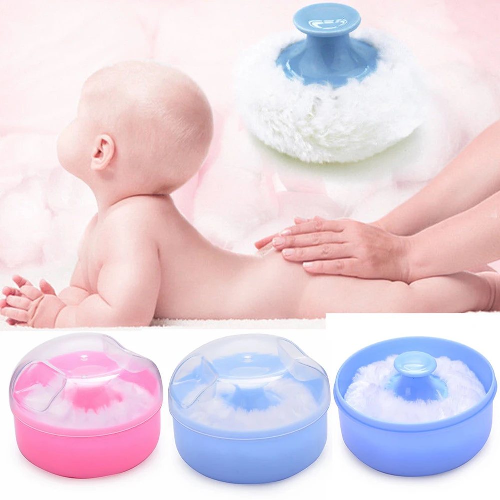 Portable Powder Puff Box Body Baby Face Talcum Sponge Infant Container Case Also for Children or adult In Summer |