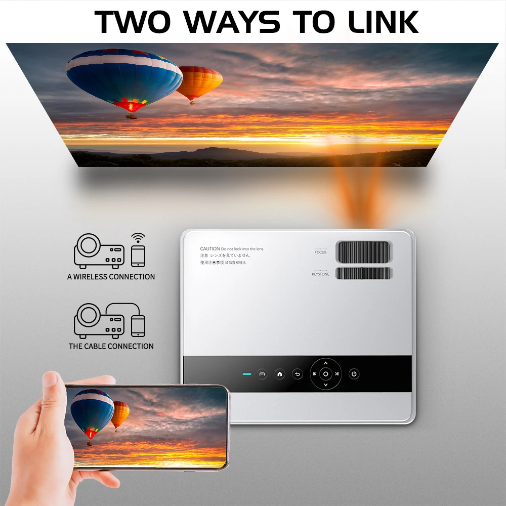 Проектор CP600 светодиодный 8000 Люмен 1080 P Full HD HDMI Wi Fi Bluetooth ЖК дисплей домашний