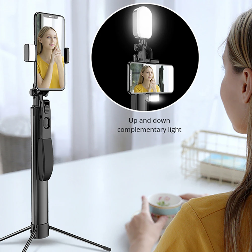 

2020 New Universal Bluetooth Desktop & Handle Stabilizer tripod folding platform for Mobile Phone Camera With Cell Phone Holder
