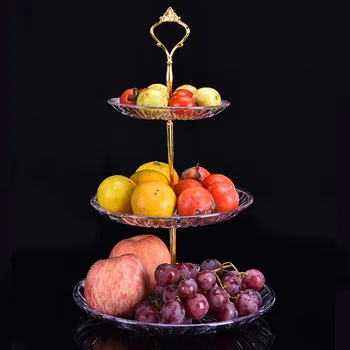 

New 2 / 3 Tiers Fruit Tray Dessert Tower Cake Stand Plates For Wedding Party Living Room Decoration Exquisite Tableware Teatime