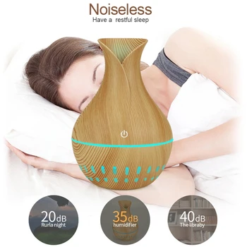 

Usb Mini 130Ml Air Humidifier Electric Aroma Diffuser Aromatherapy Essential Oil Cool Mist Maker 7 Color Light Light Wood Grain