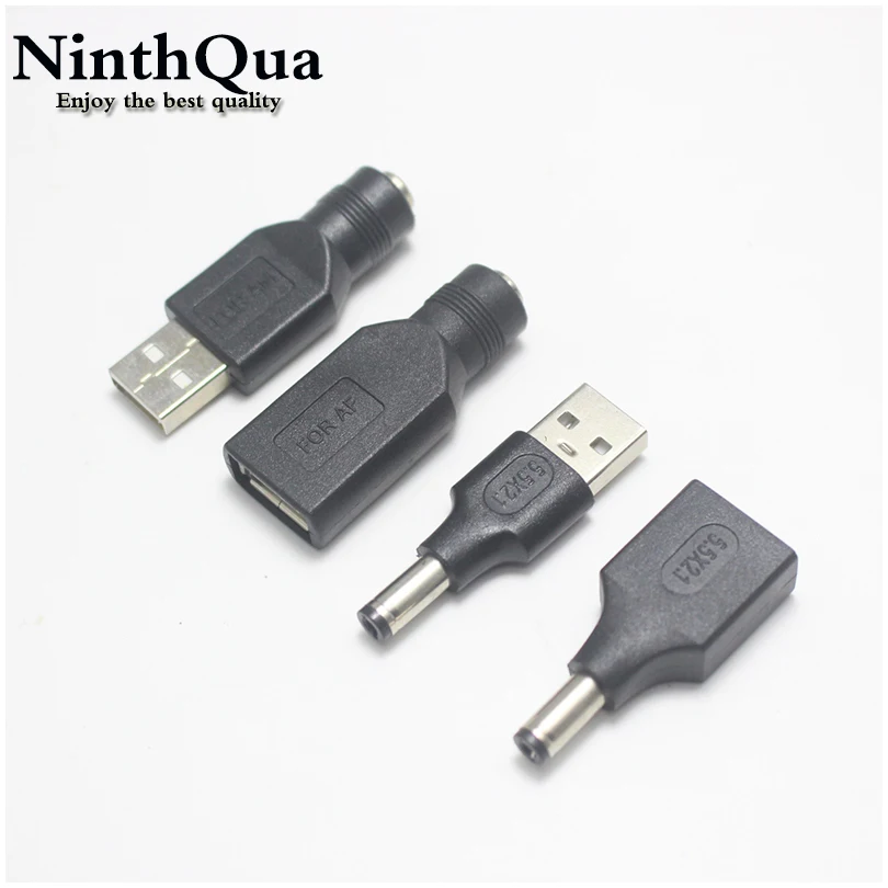 1 Pz Set Usb Comunemente Usato 5.5*2.1/5.5X2.1Mm Jack Femmina A Usb 2.0 Spina Maschio Alimentazione Cc Adattatore Connettore Maschio-Femmina