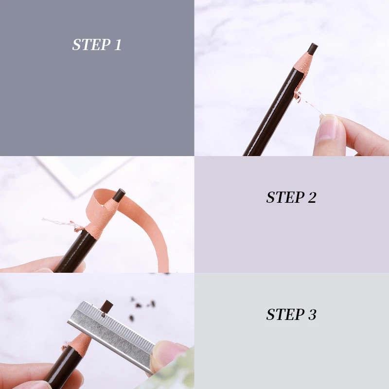 Lápis de Sobrancelha Caixa Peeling Fora Longlasting Impermeável Cosméticos Matiz Tintura Sobrancelha Lápis Maquiagem Ferramentas Microblading Suprimentos 12 Pçs - 6 12 pçs caixa lápis de sobrancelha peeling