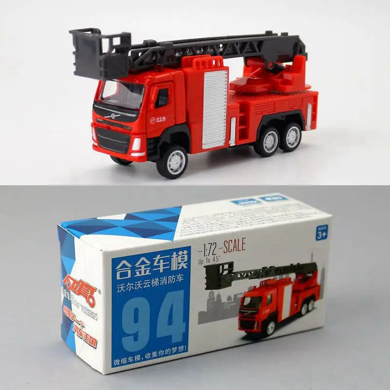 

Оригинальная упаковка 1:72 сплава отступить лестница модель пожарного грузовика, Пожарная служба грузовик детская игрушка, бесплатная доставка
