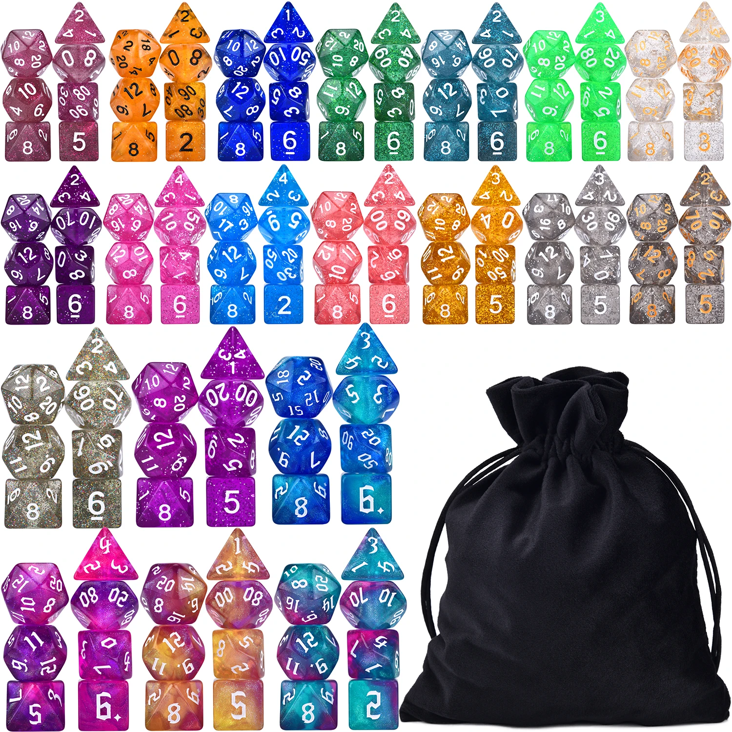 Wiz Dice Bag of Holding: 140 Polyhedral Dice in 20 Guaranteed Complete Sets Wiz Dice Bag of Holding: 140 Polyhedral Dice in 20 Guaranteed Complete Sets