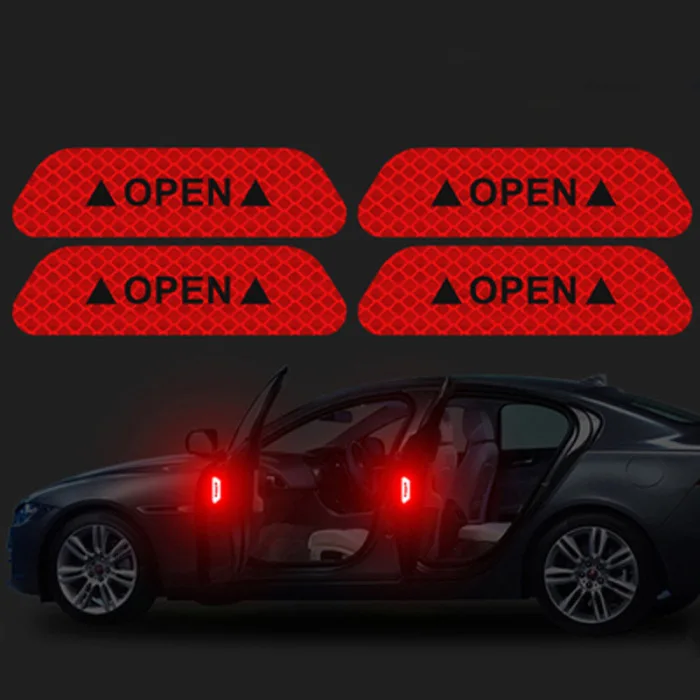 Автомобильная Светоотражающая полосатая наклейка Предупреждение ющая лента ночной открытый знак на дверь наклейка анти-столкновения знак ALS88