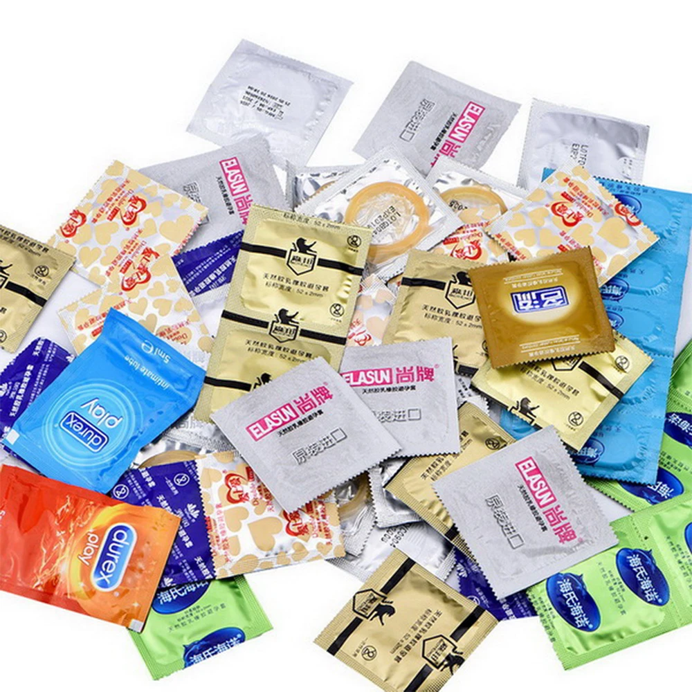 

50 Pcs Condoms Large Oil Condom Different Styles Mixed Condoms for Men Penis Sex Toys Products