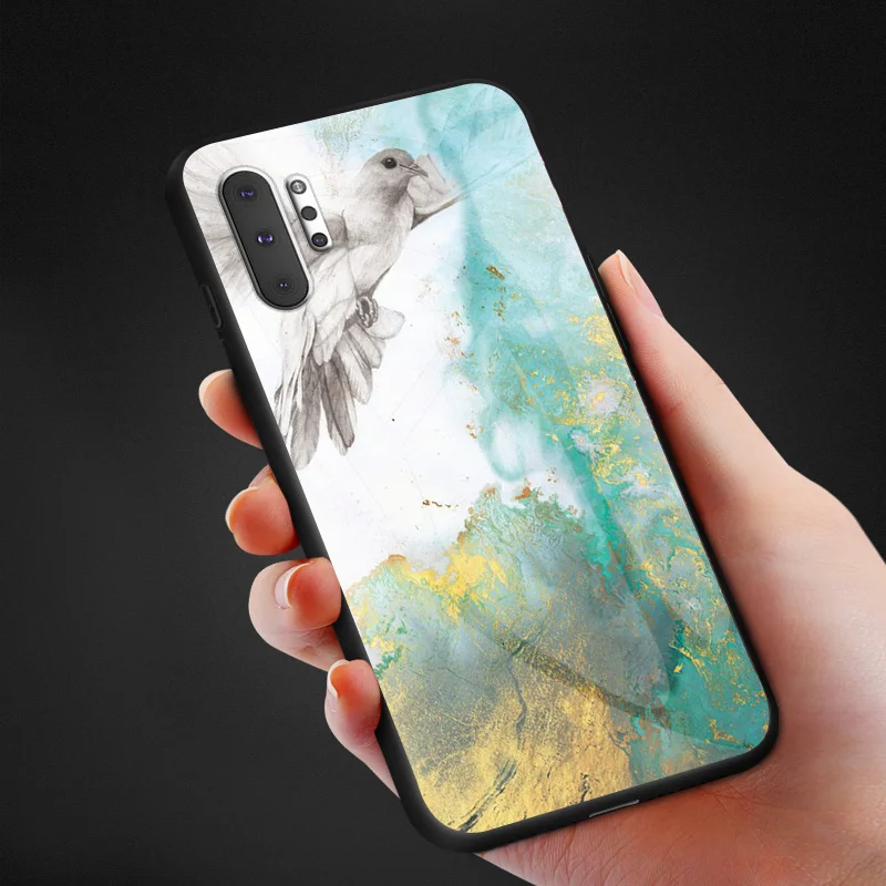 Samsung Galaxy A90 case Marble texture glass mobile phone A10e 10S A20 30 50 70 80S Fully fit protective cover | Мобильные телефоны