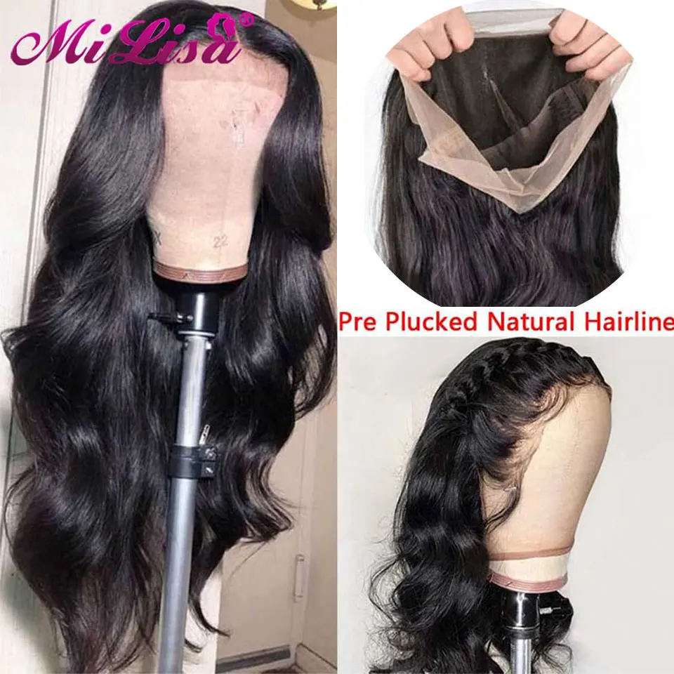 

360 Lace Frontal Wig Pre Plucked With Baby Hair Mi Lisa Remy Lace Frontal Human Hair Wigs For Black Women Peruvian Body Wave Wig