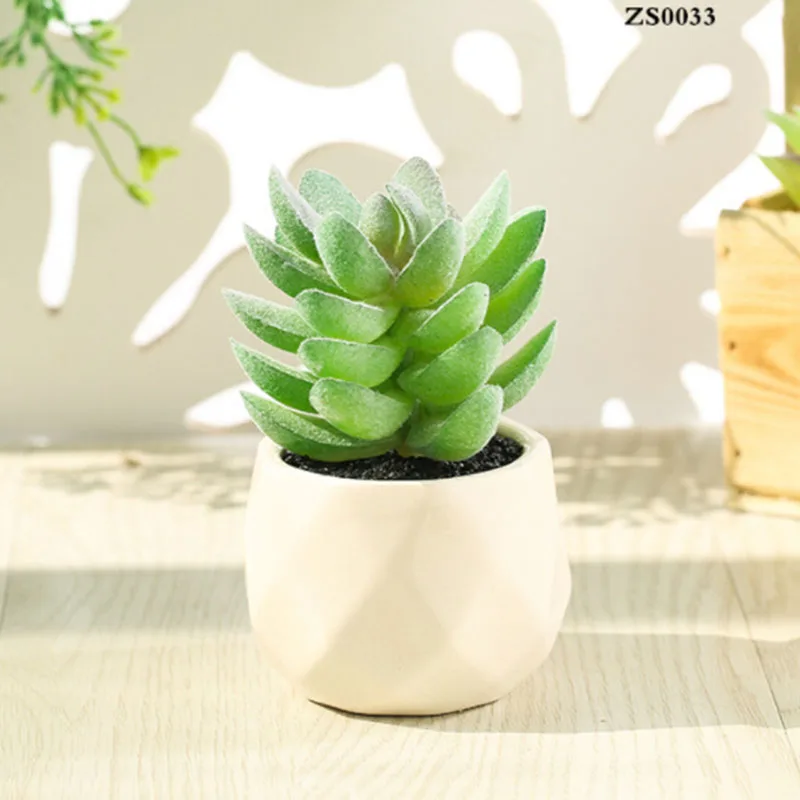 

Artificial Plastic Potted Plant Mini Topiary Plants Desk Office Home Decorations