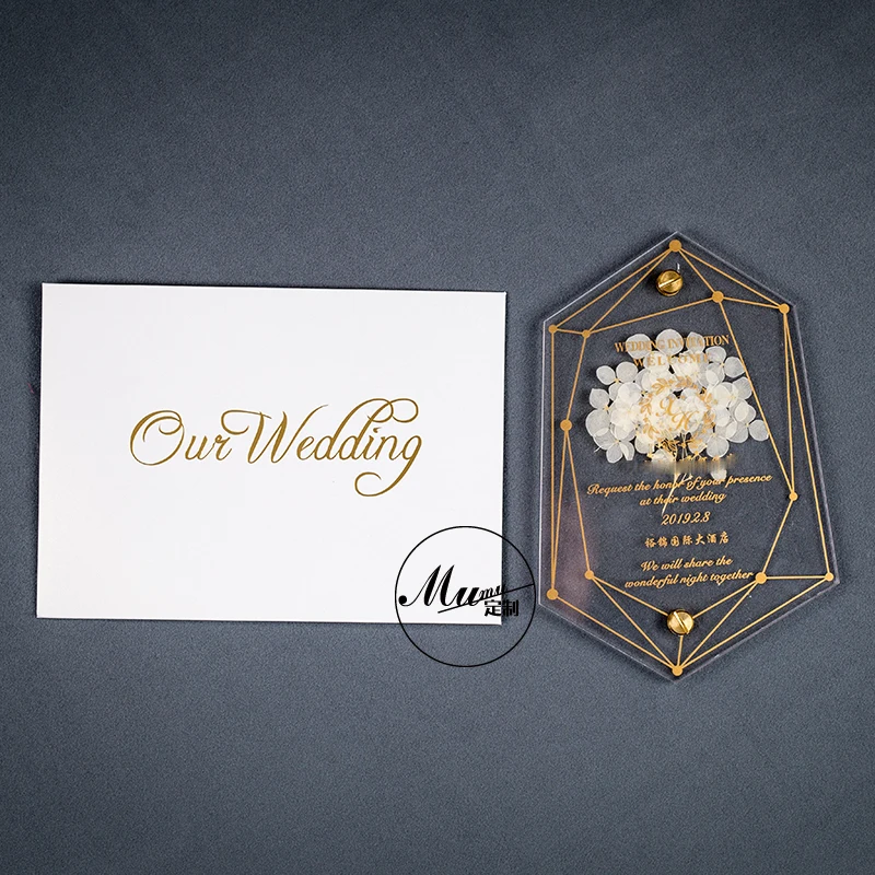  Customized Acrylic Wedding Invitations Marriage Sen Network Red Invitation Wedding Invitation Card  - 4.00038E+12