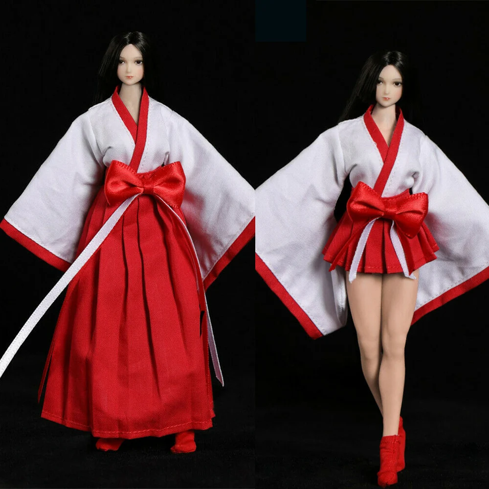 1/12 Female Clothes Miko Kimono Long/short Version Clothing Set for 6&quot Seemless Body PER-SALE | Игрушки и хобби