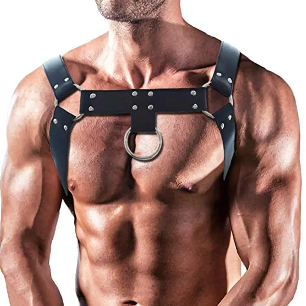 Men's Straps Sexy Bandage Lingerie Hollow Harness Bustier Belts Casual Shoulder Elastic Outfits All-match Chest Lingerie St