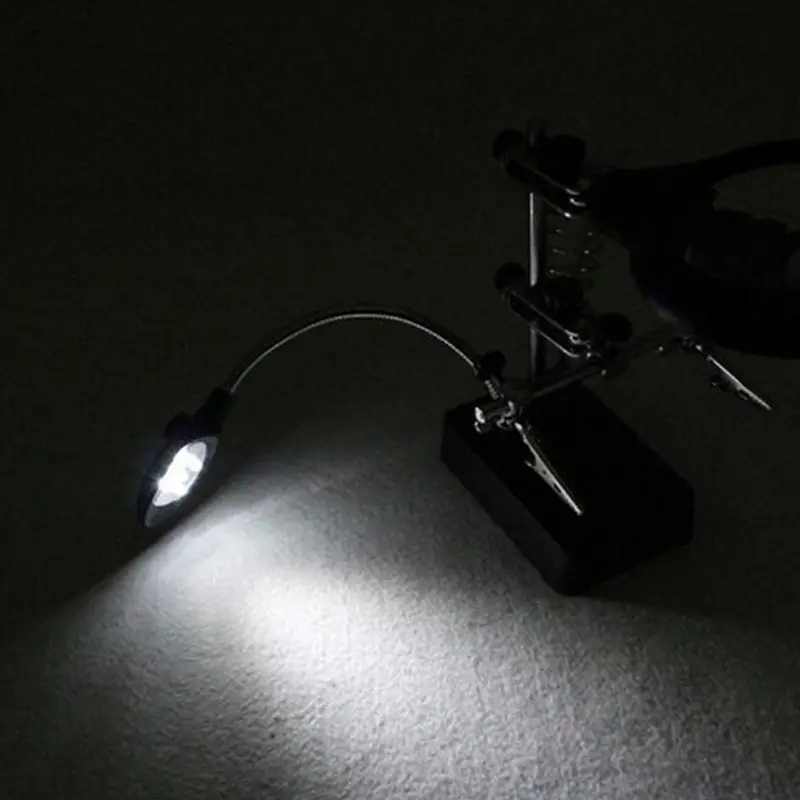 Сварочная лупа Настольная увеличительное стекло подставка 5LED фонари 2.5X-7.5X объектив Вспомогательный зажим Лупа Настольный паяльник ремонтные инструменты