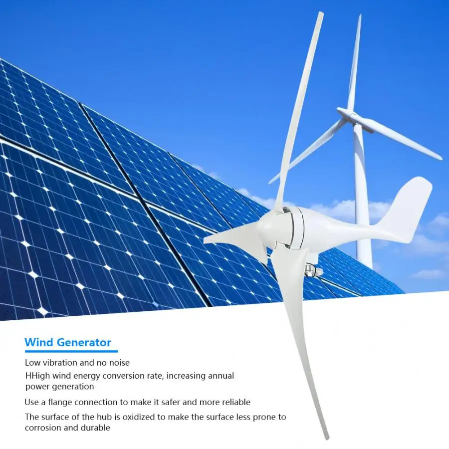 

NE-100S 100W 24V/12v Small Wind Turbine Generator 580mm Nylon Fiber Blades + Three Phase Permanent Magnet AC Generator