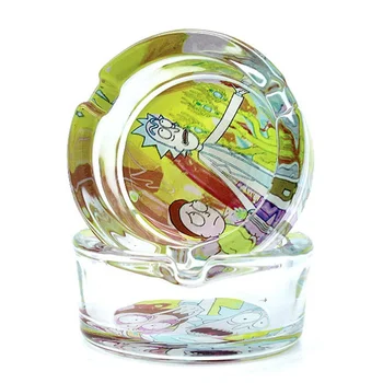 

Small Glass Ashtray Unbreakable Decorative Tray For Cigarette Ashtray Light Circular Smoke Convenient For Ashtray Home