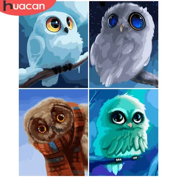 

HUACAN DIY Painting By Number Owl Drawing On Canvas Gift Pictures By Numbers Animal Kits Hand Painted Paintings Art Home Decor