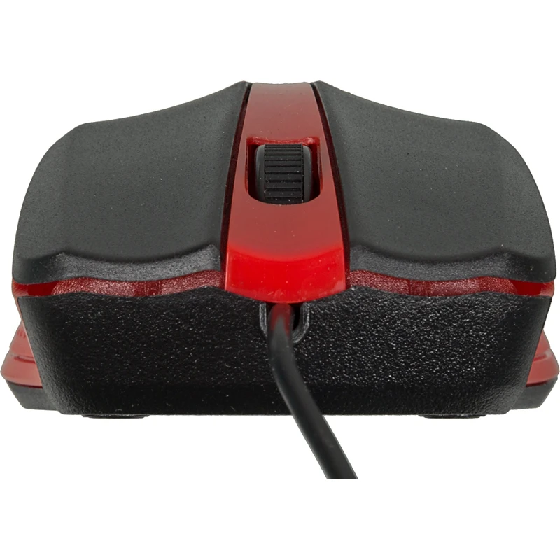 Мышь OKLICK 225M, проводная, USB, черный и красный