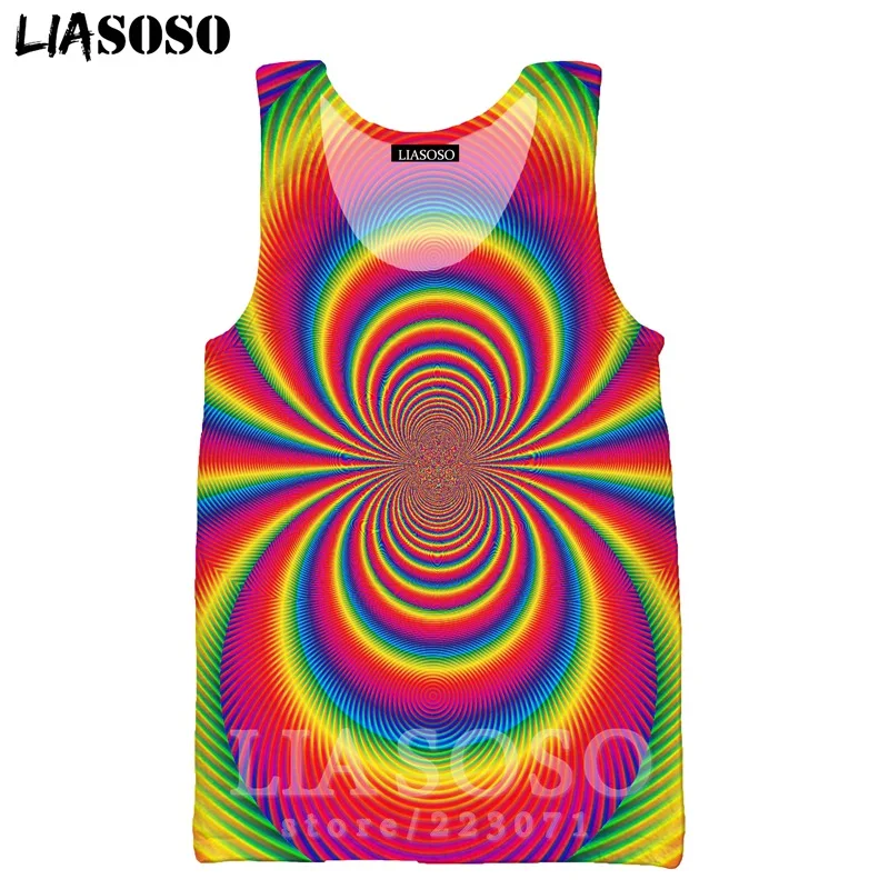 16 Psychedelic головокружение жилет LIASOSO для мужчин женщин Аниме Толстовка 3D принт Забавный О образным вырезом майка без рукавов хип хоп пуловер A328-8 - Цвет: 16