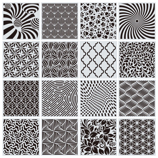 Geometric Stencils Painting Templates for Scrapbooking Cookie Tile  Furniture Wall Floor Decor Drawing Tracing DIY Art Supplies