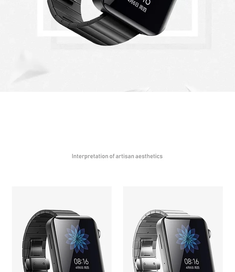18 мм браслет из нержавеющей стали для Xiaomi smart watch Butterfly buckle Quick release сменный ремешок регулируемый размер
