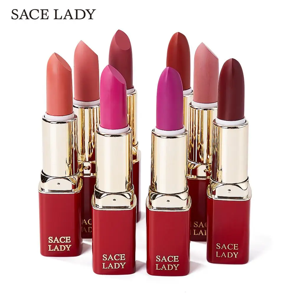 SACE LADY, 12 цветов, матовая губная помада, макияж, водостойкая, Обнаженная губная помада, макияж, стойкий, красный цвет, для губ, красота, сексуальный бренд, косметика