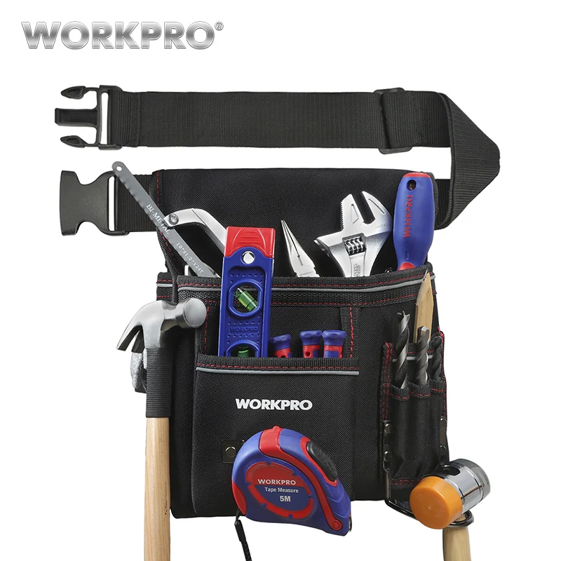 Online WORKPRO Heavy Duty Tool Pouch with Adjustable Belt Electrician Waist Tool Bag Multifunction Belt Tool Pouch