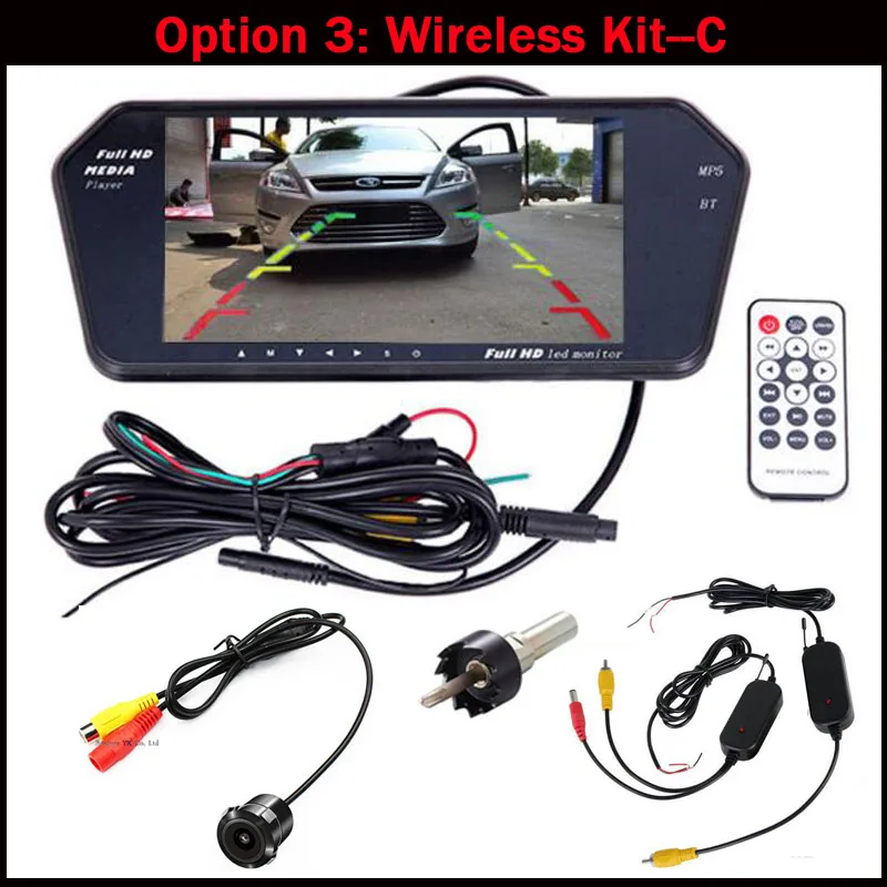 Koorinwoo для sony CCD Bluetooth Viedo MP5 плеер 7 дюймов TFT lcd цветной зеркальный монитор заднего вида автомобиля Авто парковочный комплект помощи - Цвет: Серебристый