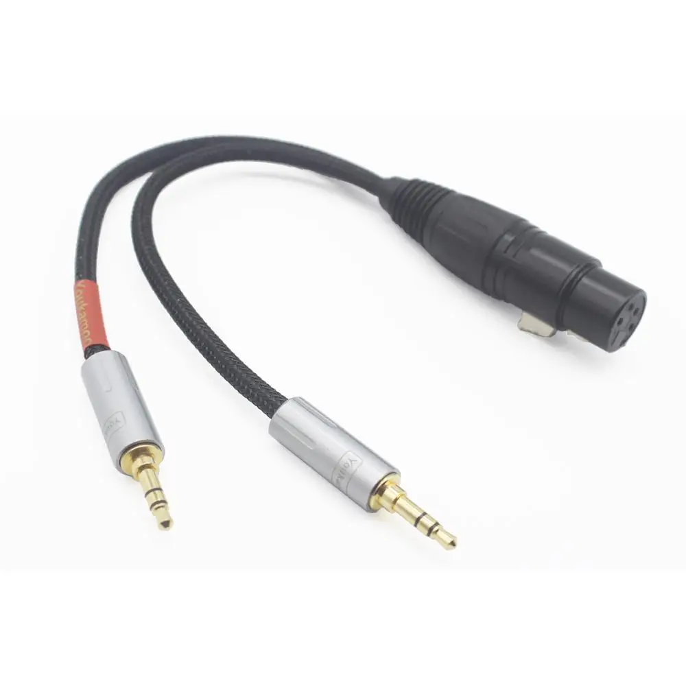 

2 x 3.5mm to 4-pin XLR Female Balanced Headphone Audio 8 Core Silver Plated Adapter Cable 15CM for PHA-3 [ Both 3.5mm Balanced ]