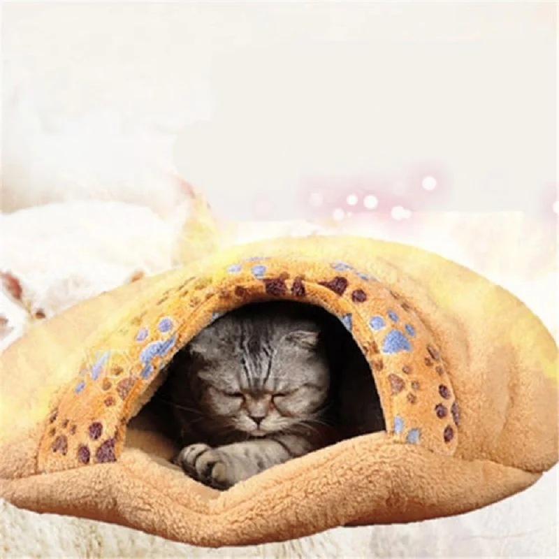 Милый теплый домик для кошек мягкий спальный мешок котят милая Лежанка