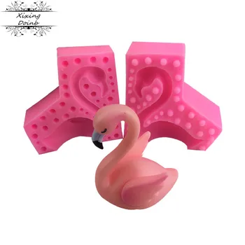 

Large 3D Flamingo shaped soft sugar silicon mold candle chocolate soap mold wedding cake decoration Kitchen Baking