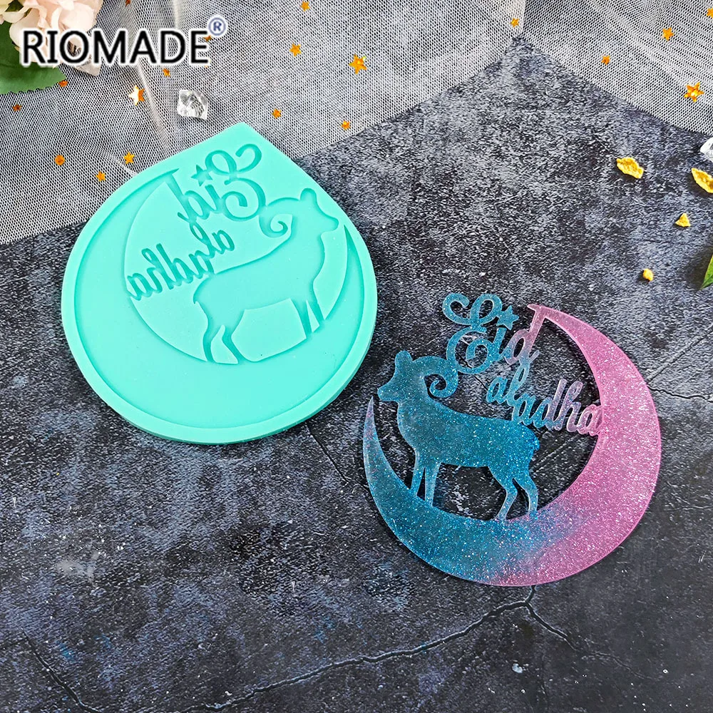 Eid Mubarak Arabische Schrift Mond Fondant Silikonform Harz Ton Gips Schokolade Handgemachte Epoxidharz-Form Ramadan Kuchen Backwerkzeuge – Detail 11